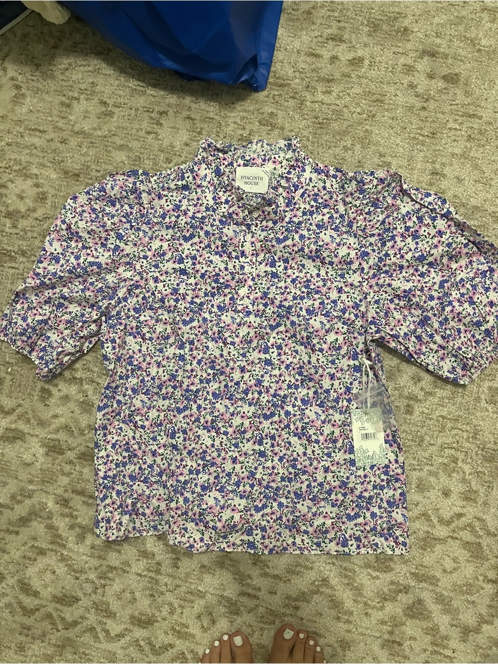 Hyacinth House Lavender Floral Button-Up Blouse